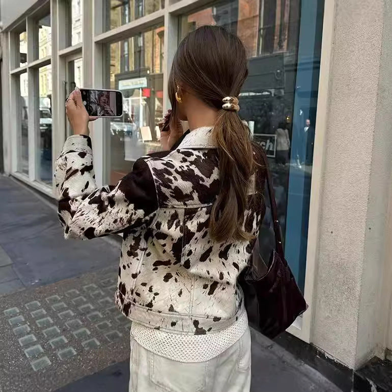 Women's Versatile Classy Lapel Print Shirt Jackets