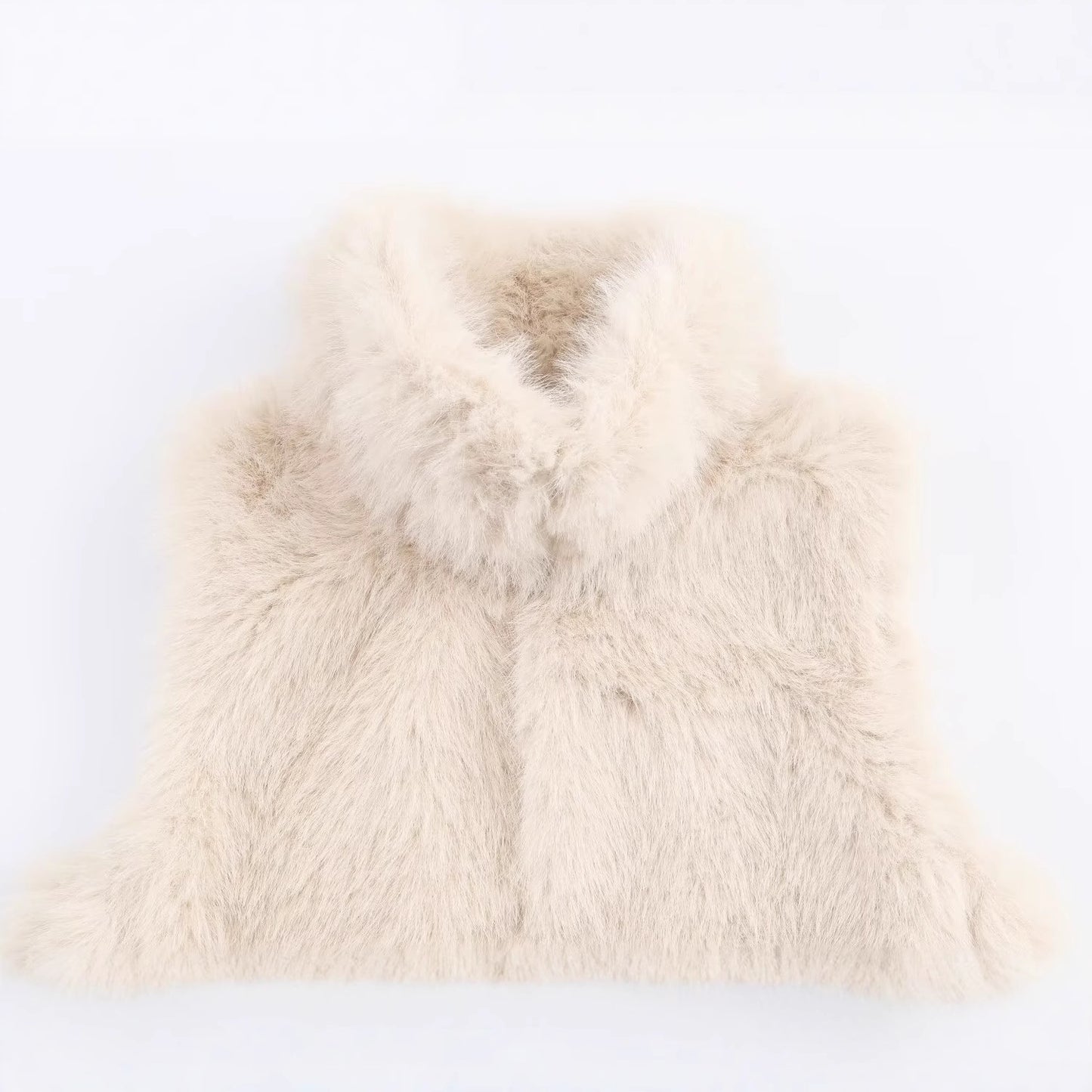 Women's Versatile Stand Collar Artificial Fur Zipper Solid Vests