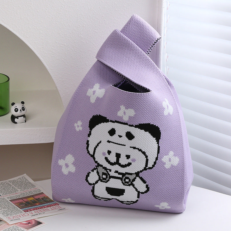 Panda Grandpa Cute Everyday Joker Polyester Handbags