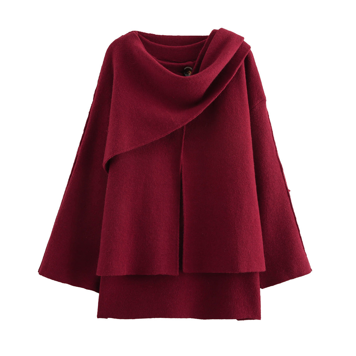 Fashion Cape Mid-length Long Sleeve Woolen Coats