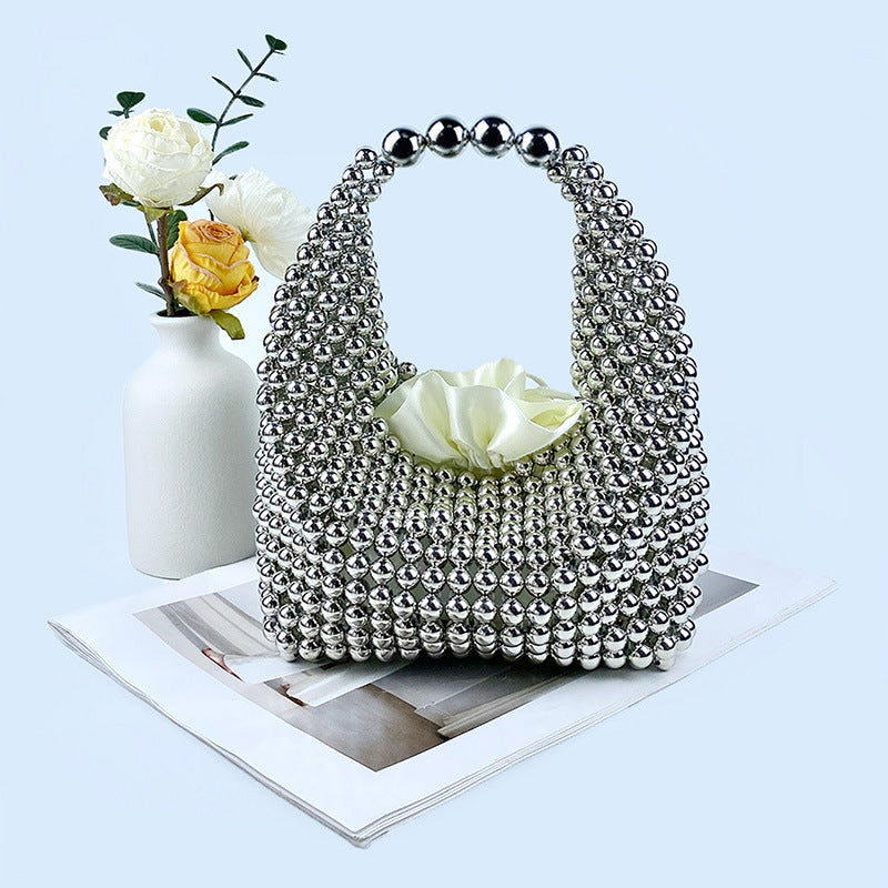 Advanced Texture Handmade Sier Beaded Pillow Handbags