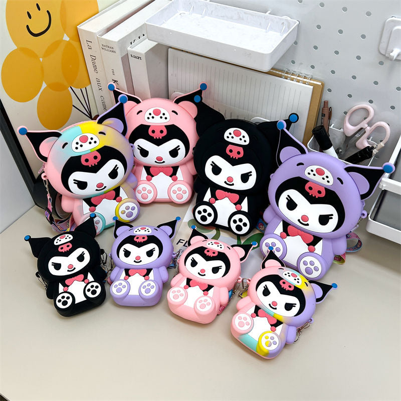 Children's Cute Clow Silicone Heart Cell Storage Children's Coin Purse