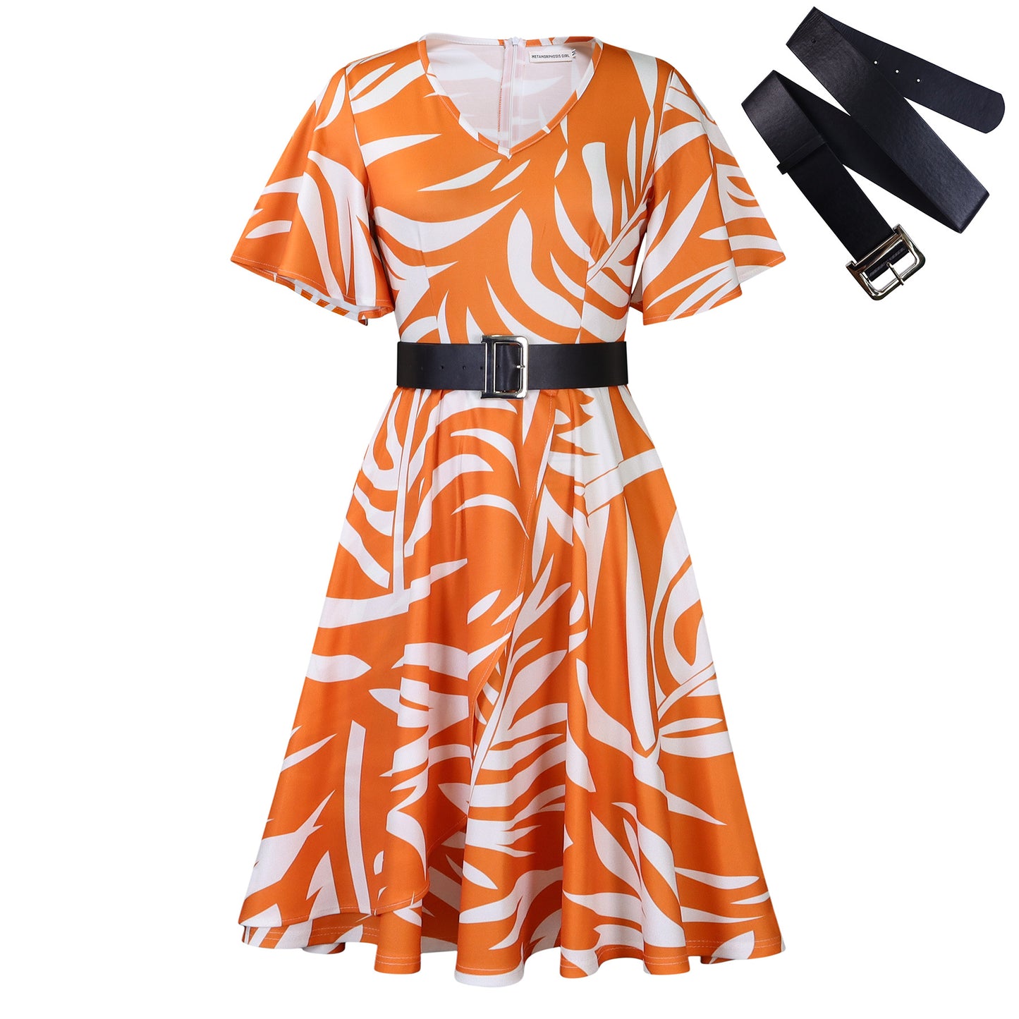 Women's Fashion Elegant Lace Printing African Mid-length Dresses