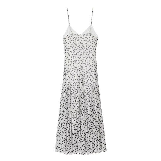 Women's Fashionable Elegant Polka Dot Printed Long Dresses