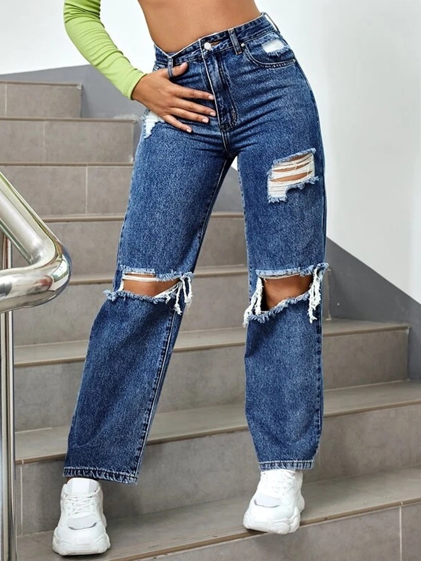Glamorous Graceful Elegant Women's Ripped Fashion Women's Jeans