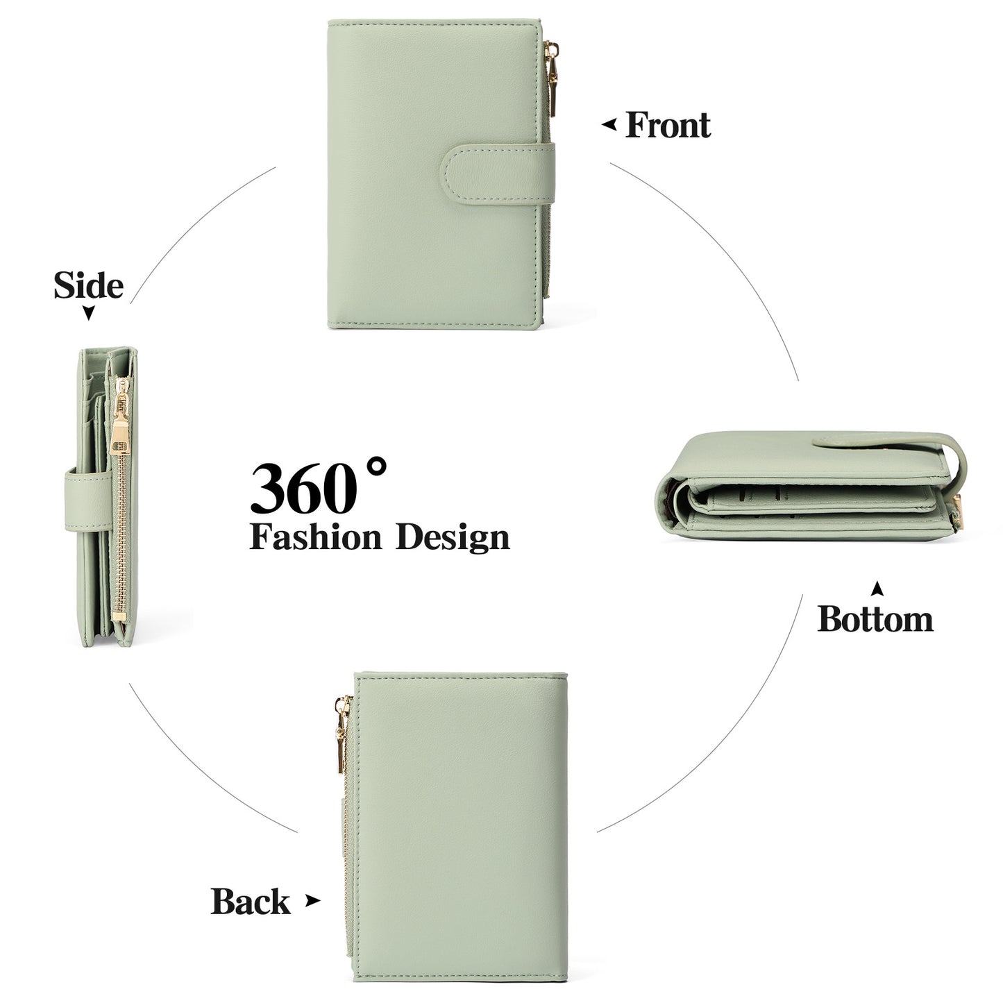 Women's Short Korean Style Tri Fold Multi Ladies Wallets