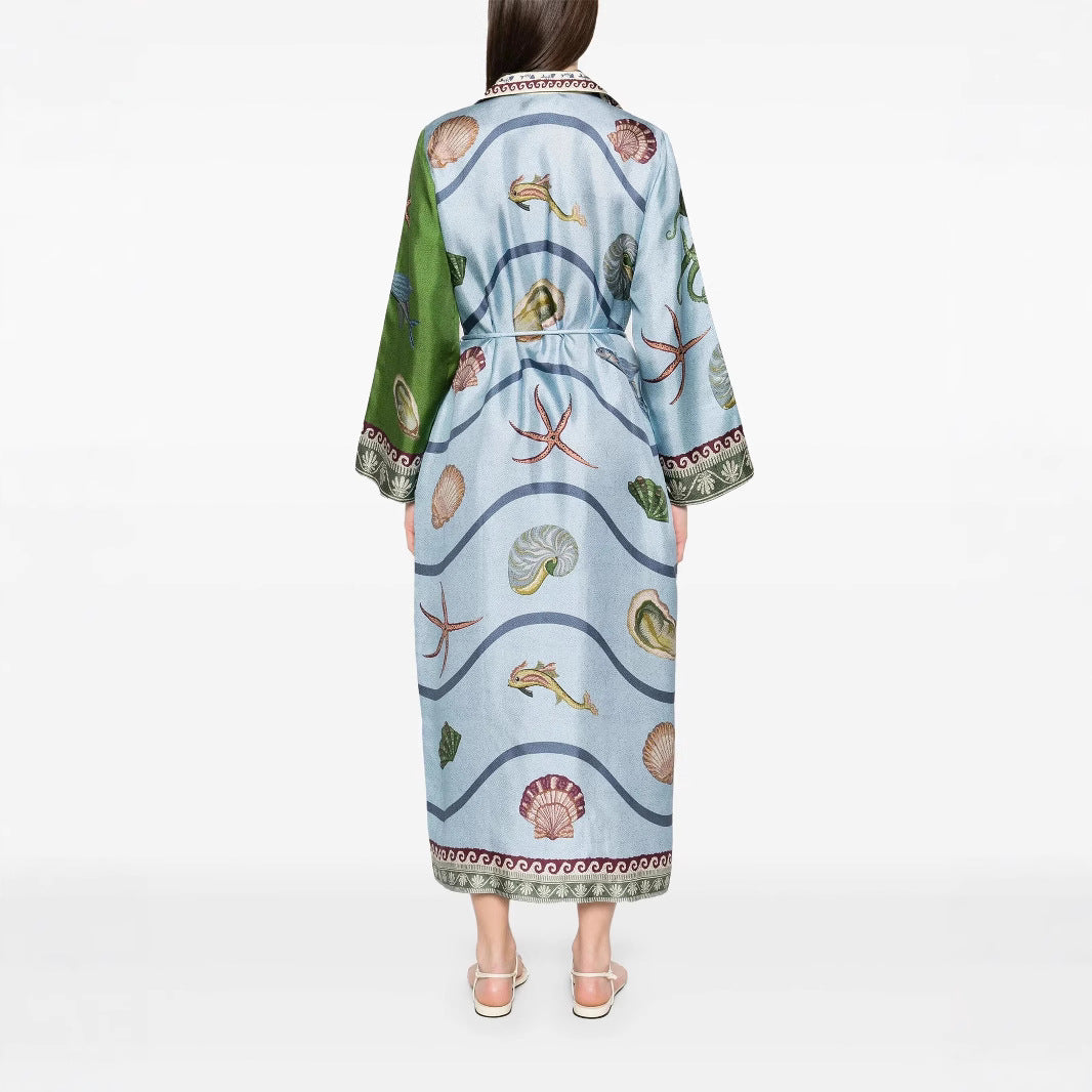 Temperament Leisure Linen Collar Long Dress Dresses