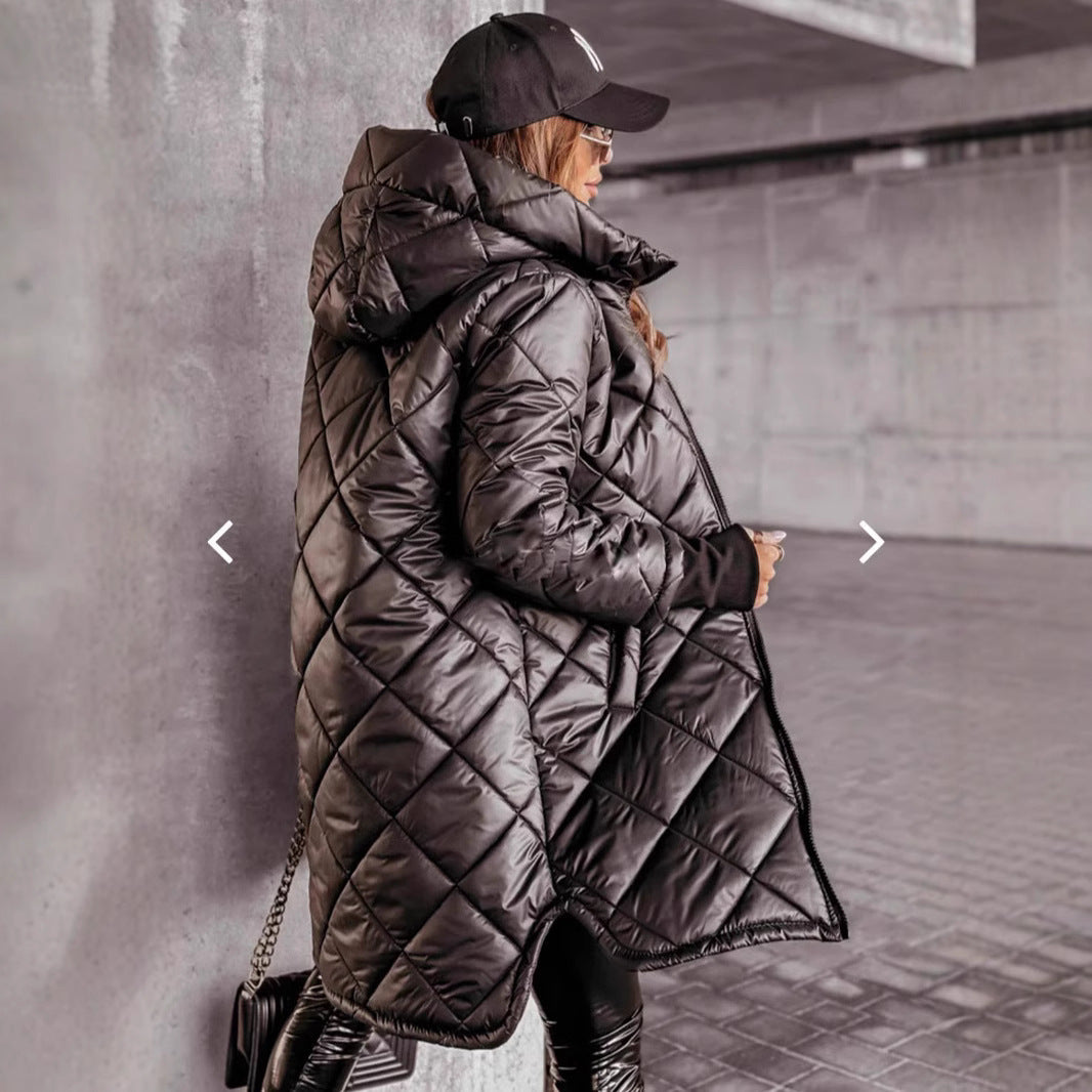Women's Glamorous Winter Hooded Down Mid-length Coats