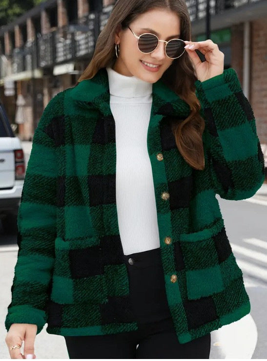 Women's Plush Patch Pocket Versatile Long Sleeve Winter Fashion Women's Sweater, Sweater