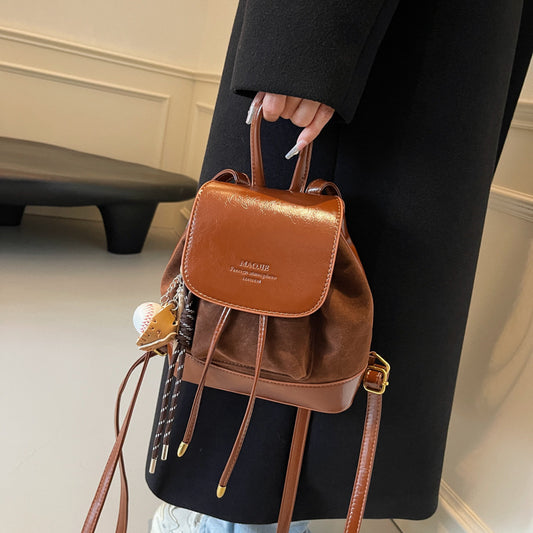 Women's Fashion Retro Suede Versatile Exquisite Backpacks