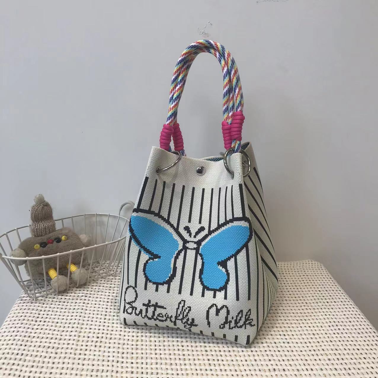 Retro Crazy Bird Knit Leisure Knitted Handbags