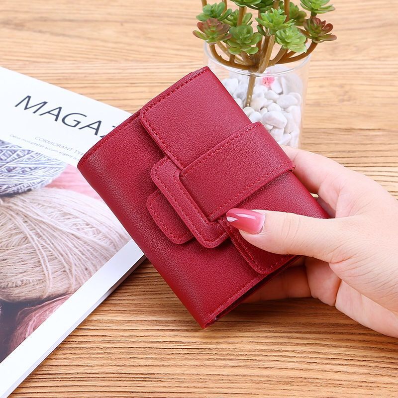 Women's Korean Style Solid Color Tri Fold Ladies Wallets