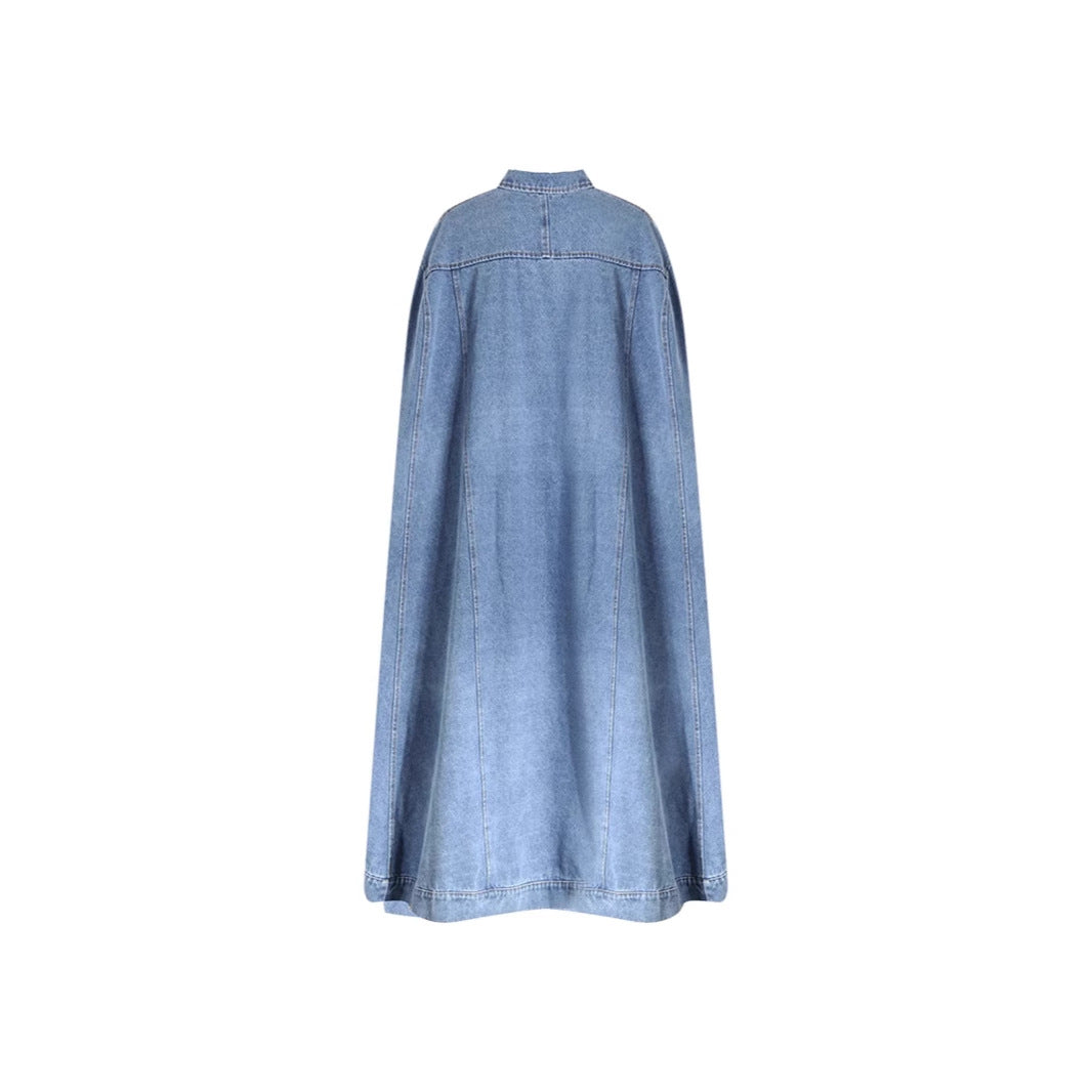 Women's Design Loose Single-breasted Cape Spring Washed Jackets