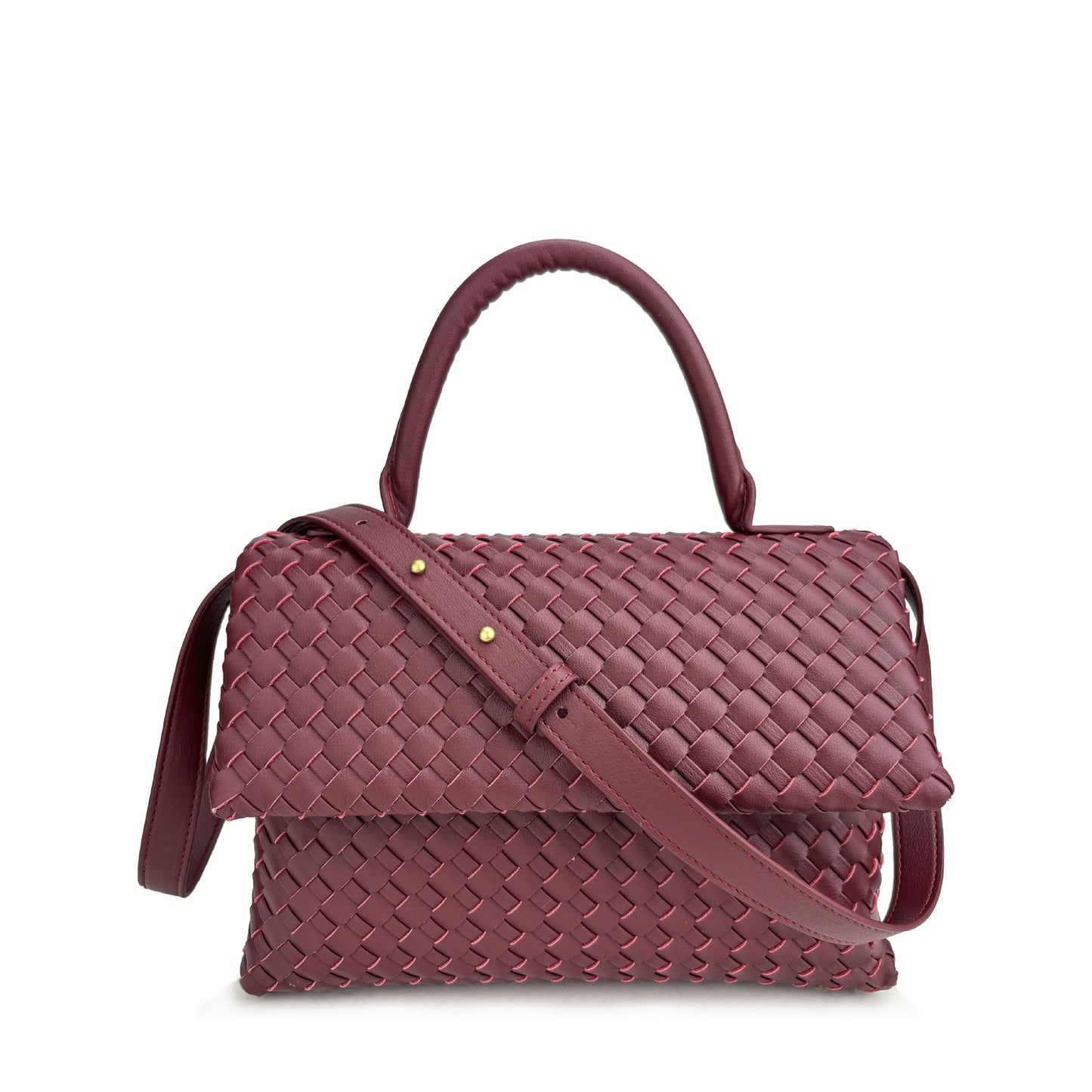 Genuine Leather Woven Fashion Commuter Large Handbags
