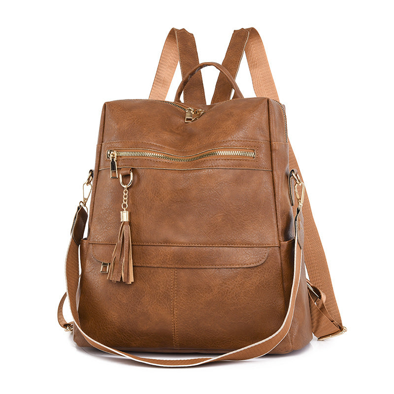 Women's Korean Fashion Solid Color Large Capacity Backpacks