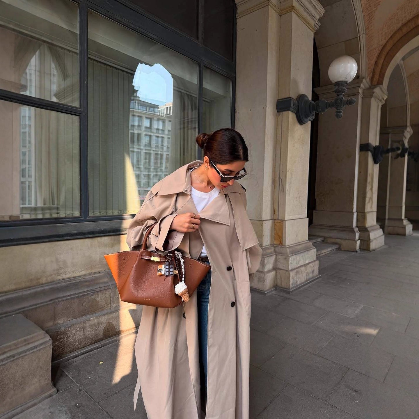 Women's Shawl Sleeve Adjustment Interface Belt Extended Coats