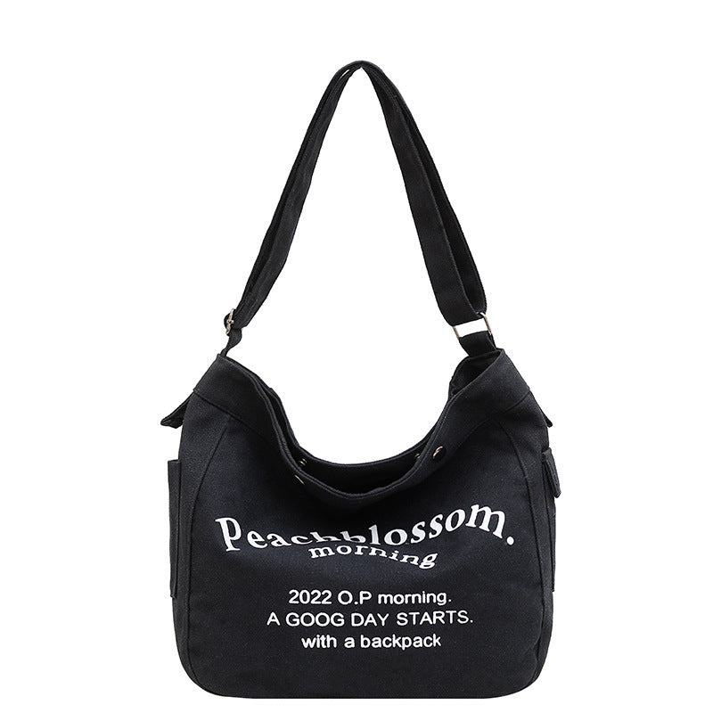 Trendy Simple Fashion Letters Canvas Female Bags