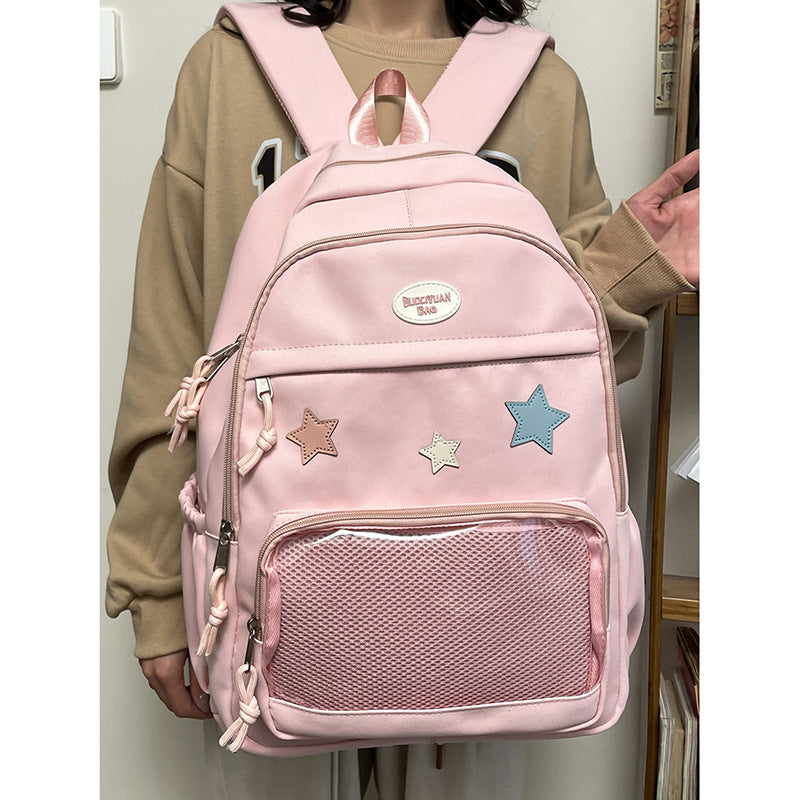 Cute Sister Transparent Large Capacity College Middle School Students' Schoolbags