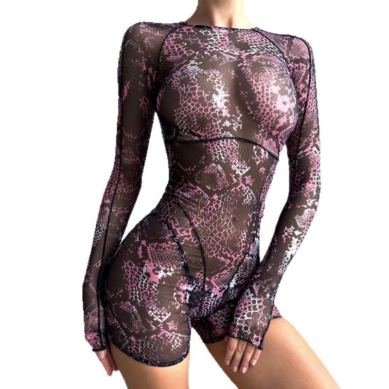 Women's Summer Hot Style Sexy Backless Mesh Women's Jumpsuit/clothing