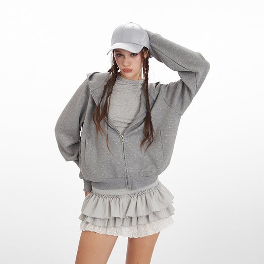 Women's Printing Design Sense Hooded Baggy Sweaters