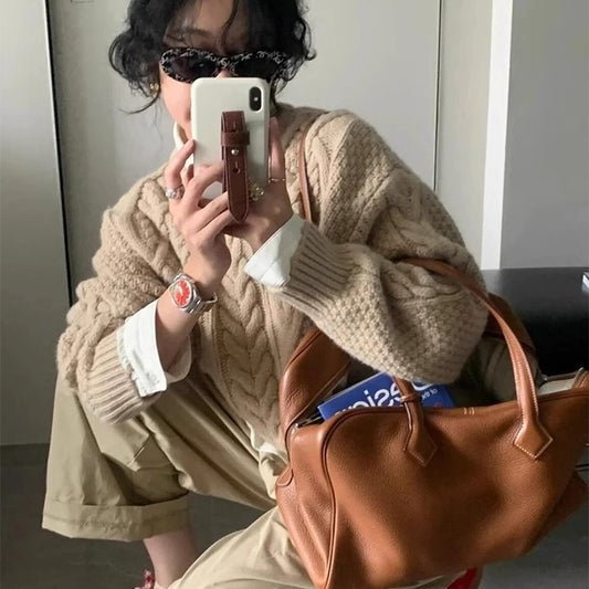 Beautiful Glamorous Leather Portable Underarm Boston Shoulder Bags