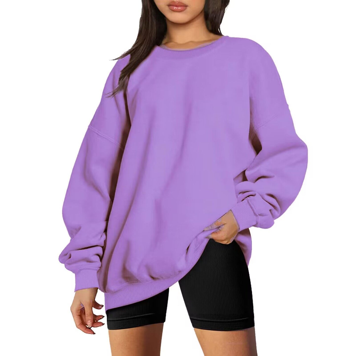 Women's Loose Sports Long Sleeve Round Neck Women's Sweater, Sweater