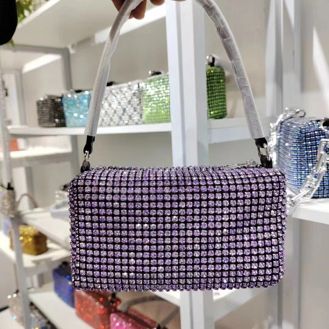 Women's King Diamond Fashion Genuine Leather Small Square Bags