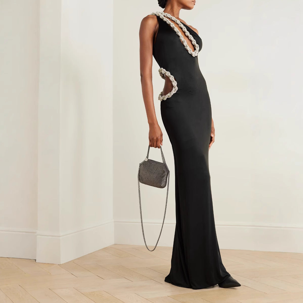 Diamond Halter Slim Fit Split Dress Dresses