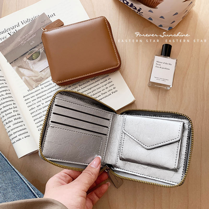 Women's Female Simple Korean Style Short Three Ladies Wallets