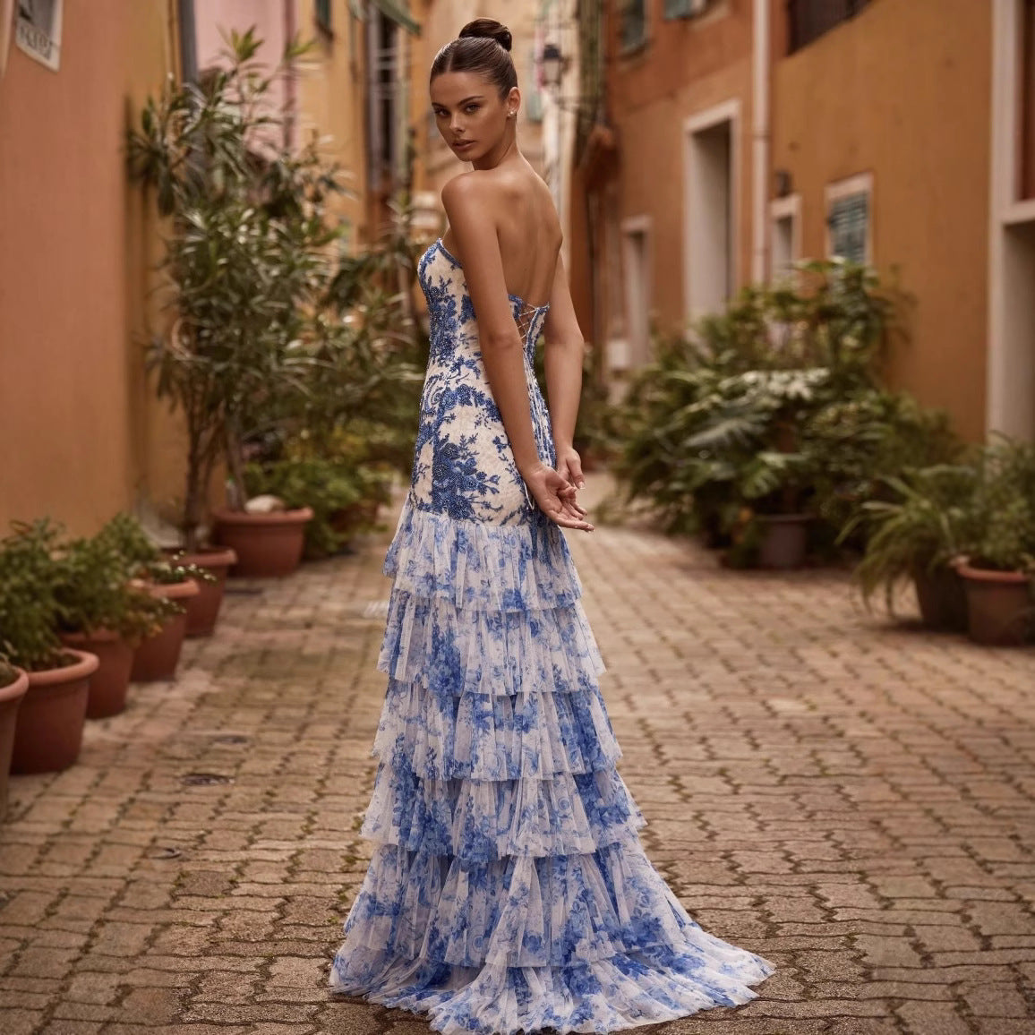 Women's Elegant Printed Sexy Tube Dress Dresses
