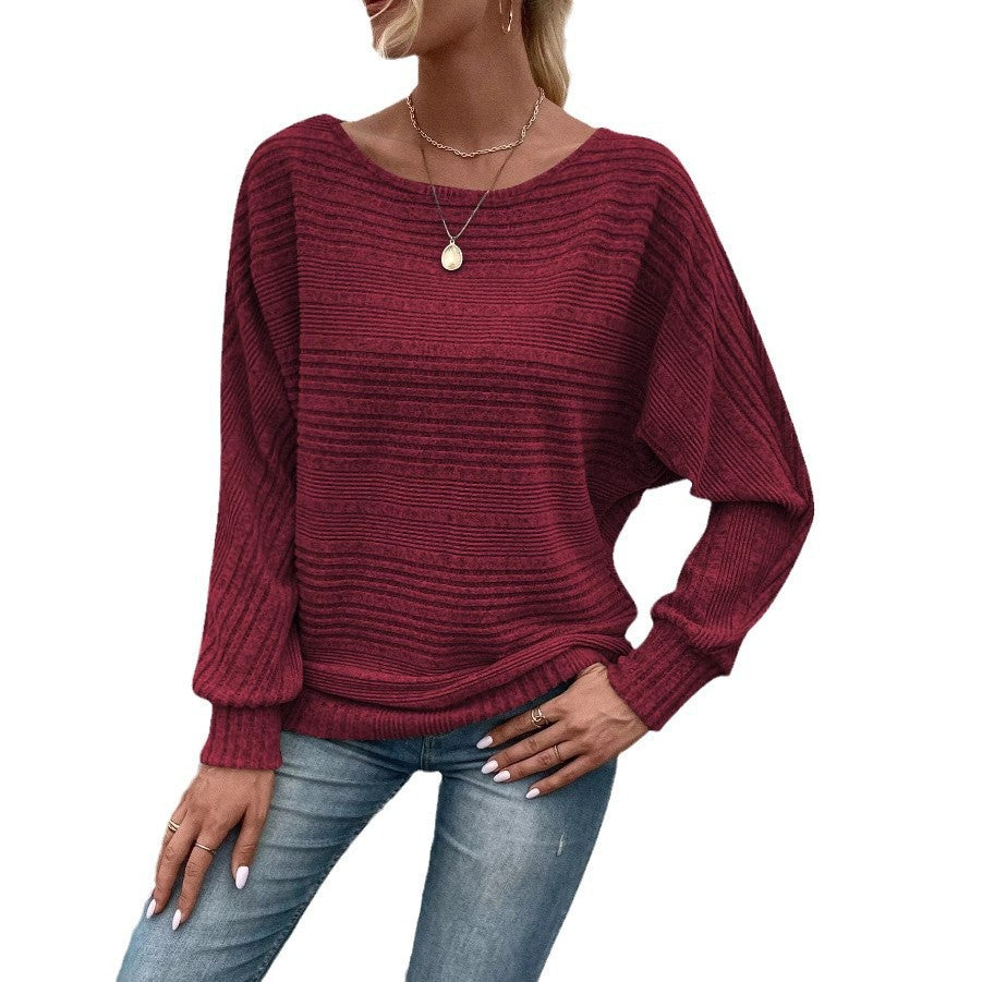 Women's Comfort Casual Solid Color Long Sleeve Round Neck Splicing Pullover Women's T-shirt