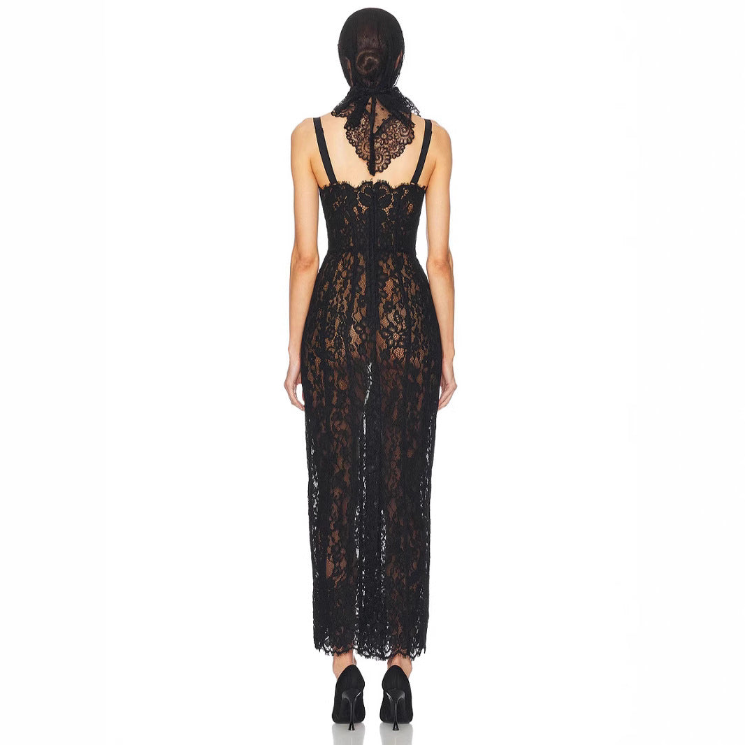 Women's Summer Fashion Suspenders Sexy Lace Slim Dresses