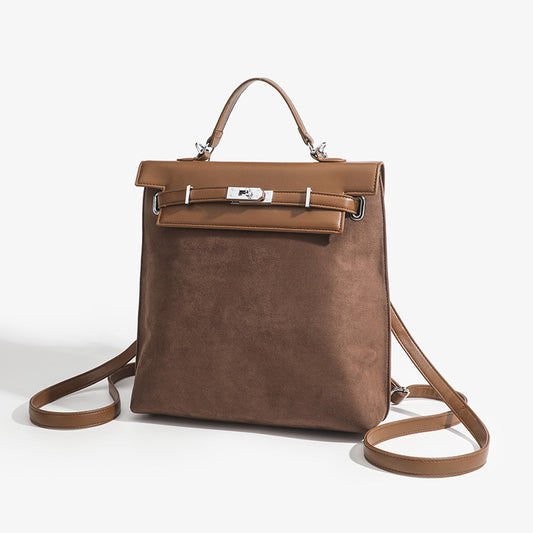 Women's Large Capacity Vintage Frosted Cow Leather Backpacks