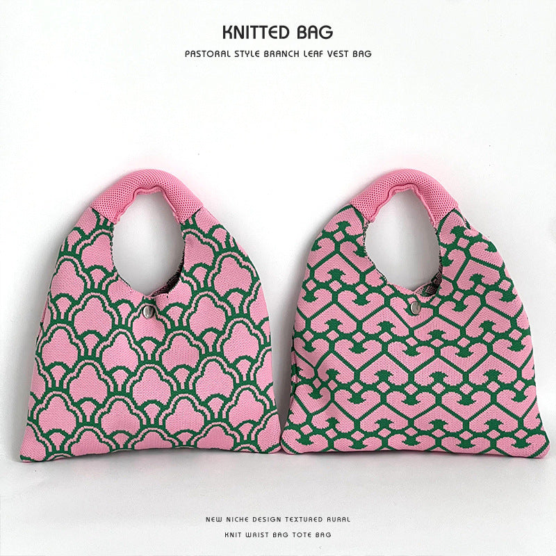 Women's Pretty Crocheted Woven Underarm Wrist Handbags