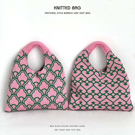 Women's Pretty Crocheted Woven Underarm Wrist Handbags