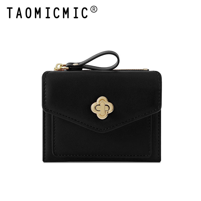 Women's Simple Short Multiple Slots Storage Leather Ladies Wallets