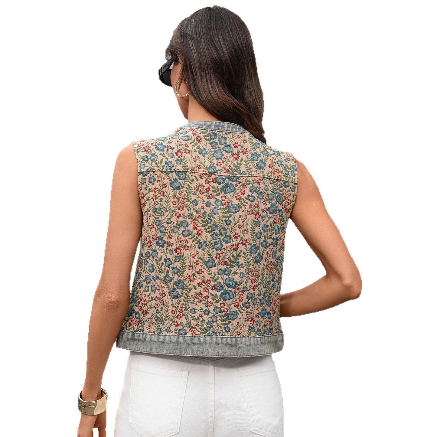 Women's Casual Vintage Printed Jacquard Versatile Sleeveless Women's Vest