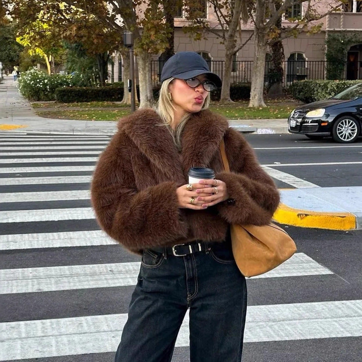 Women's Style Fox Fur Faux Light Plush Coats