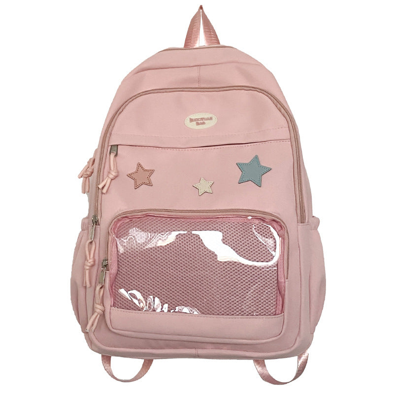 Cute Sister Transparent Large Capacity College Middle School Students' Schoolbags