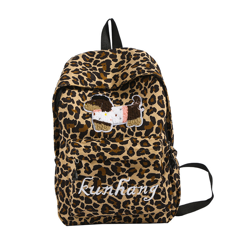 Print Cartoon Style Cute Spot Contrast Color Versatile Middle School Students' Schoolbags