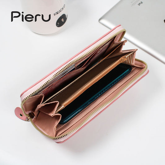 Women's Large Capacity Lychee Silking Solid Color Ladies Wallets