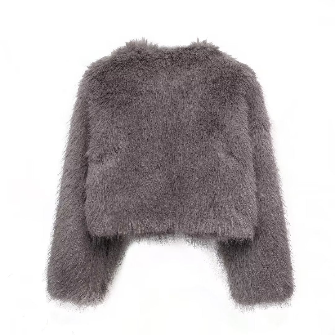 Casual Attractive Autumn Artificial Fur Effect Jackets