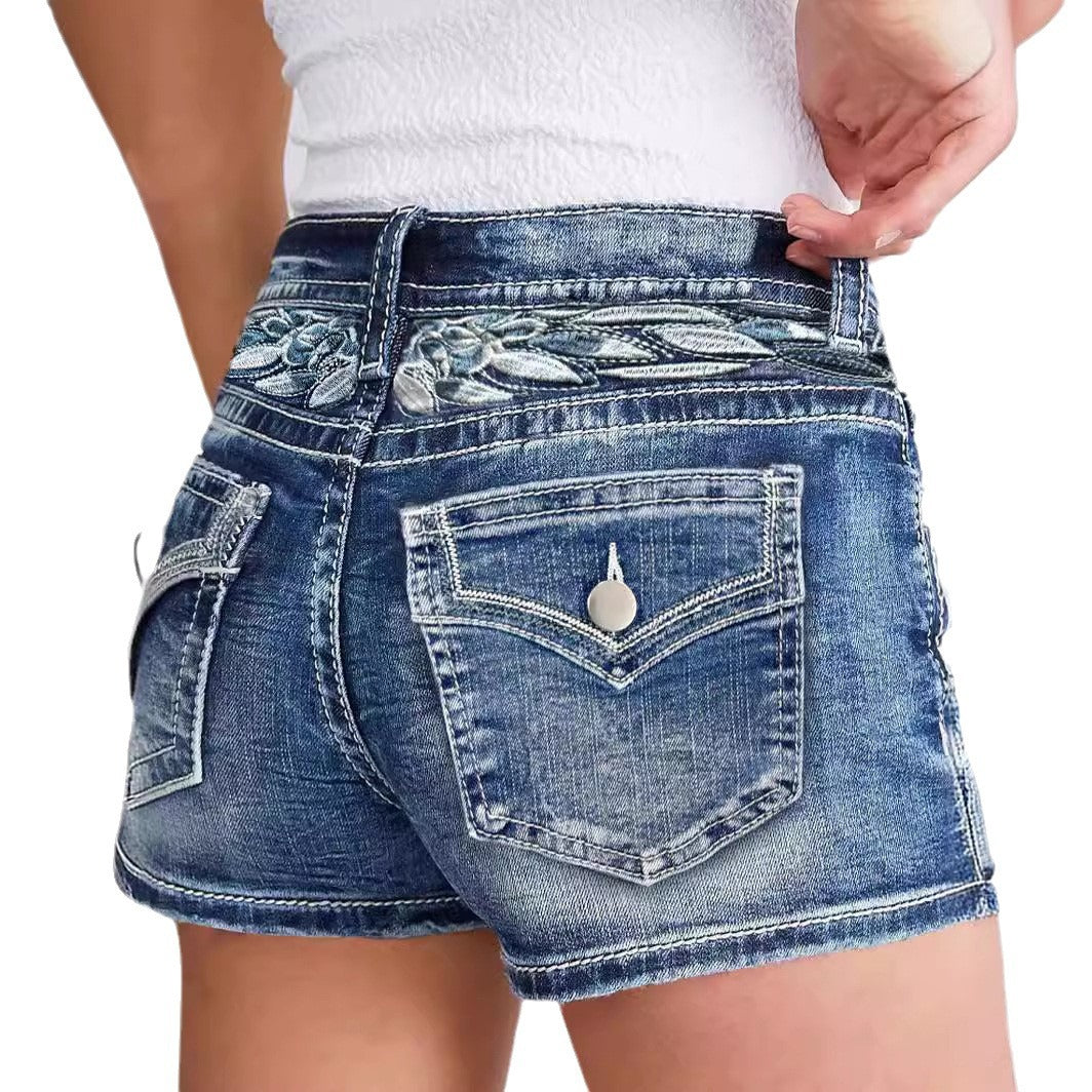 Women's Slim Embroidery Fashion Hot Versatile Street Pants