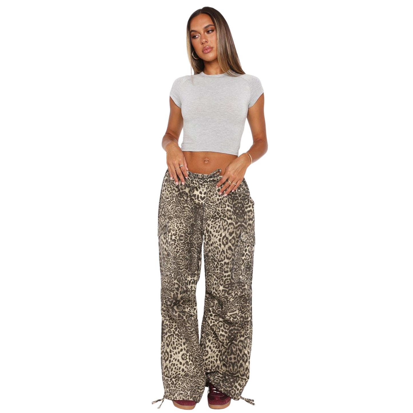 Women's Comfortable Loose Straight Cargo Casual Pants