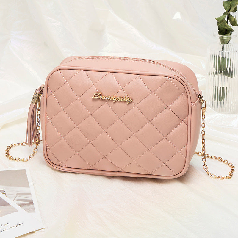 Women's For Fashion Sweet Embroidered Rhombus Simple Shoulder Bags