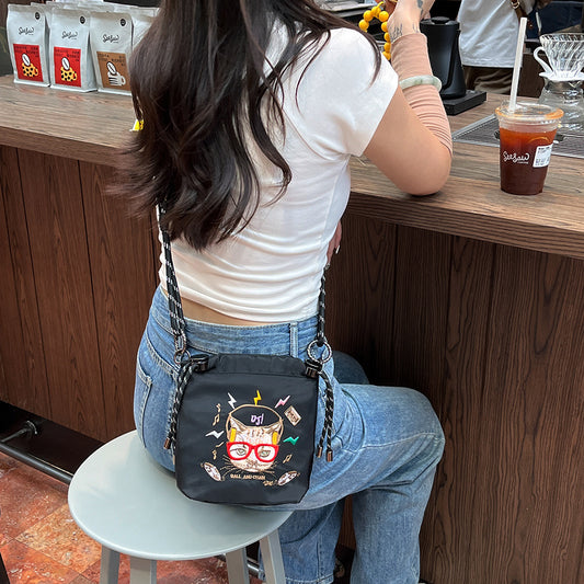 Style Embroidery Cartoon Female Cute Wild Crossbody Bags