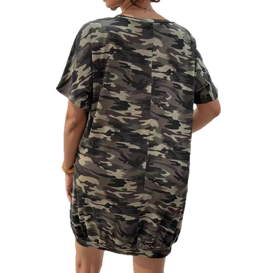 Women's Camouflage Casual Elegant With Pockets Design Dress