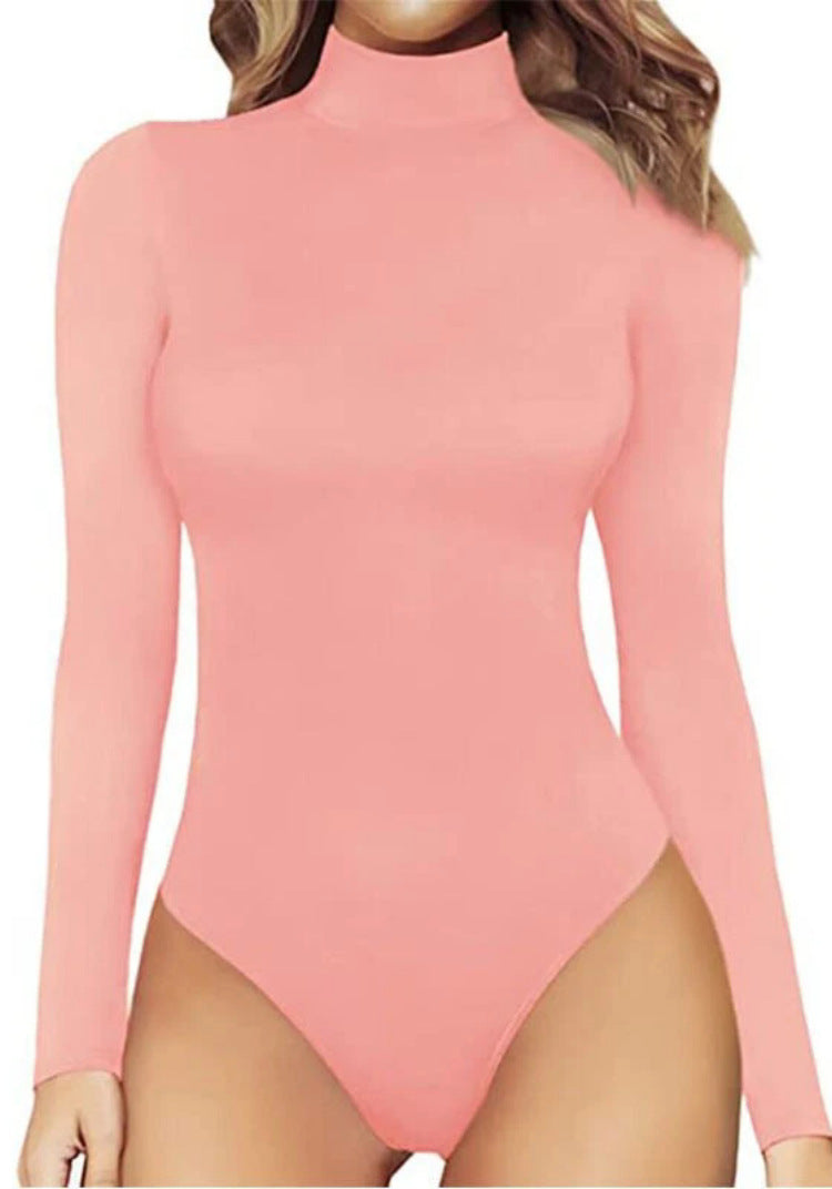 Women's Casual Bottoming Long Sleeve Tight Leopard Women's Jumpsuit/clothing