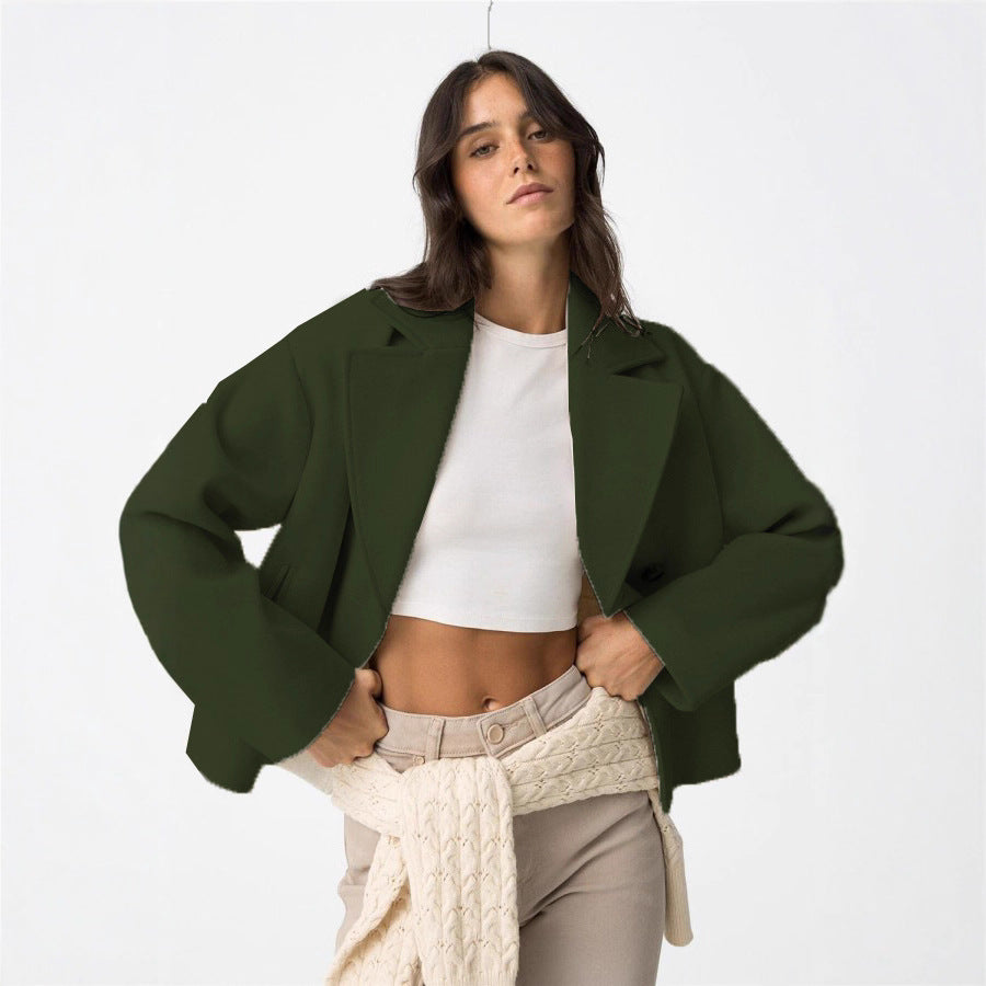 Women's Autumn Woolen Stylish Simple Versatile Double Coats