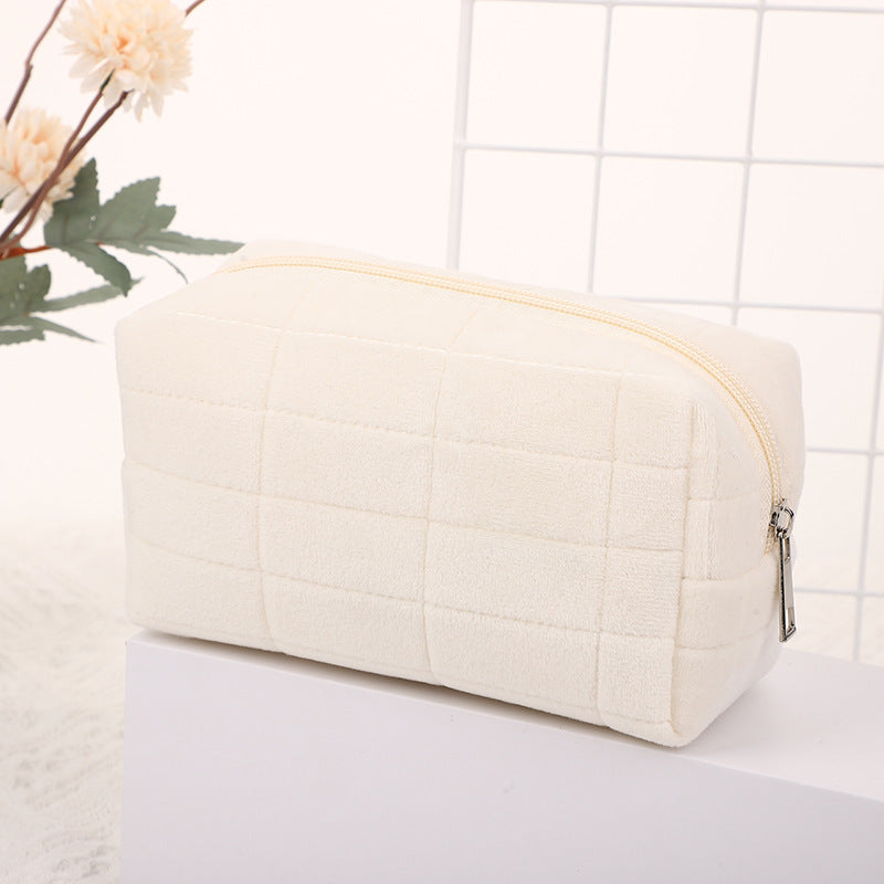 Flannel Plaid Decompression Pillow Convenient Storage Large Capacity Cosmetic Bags